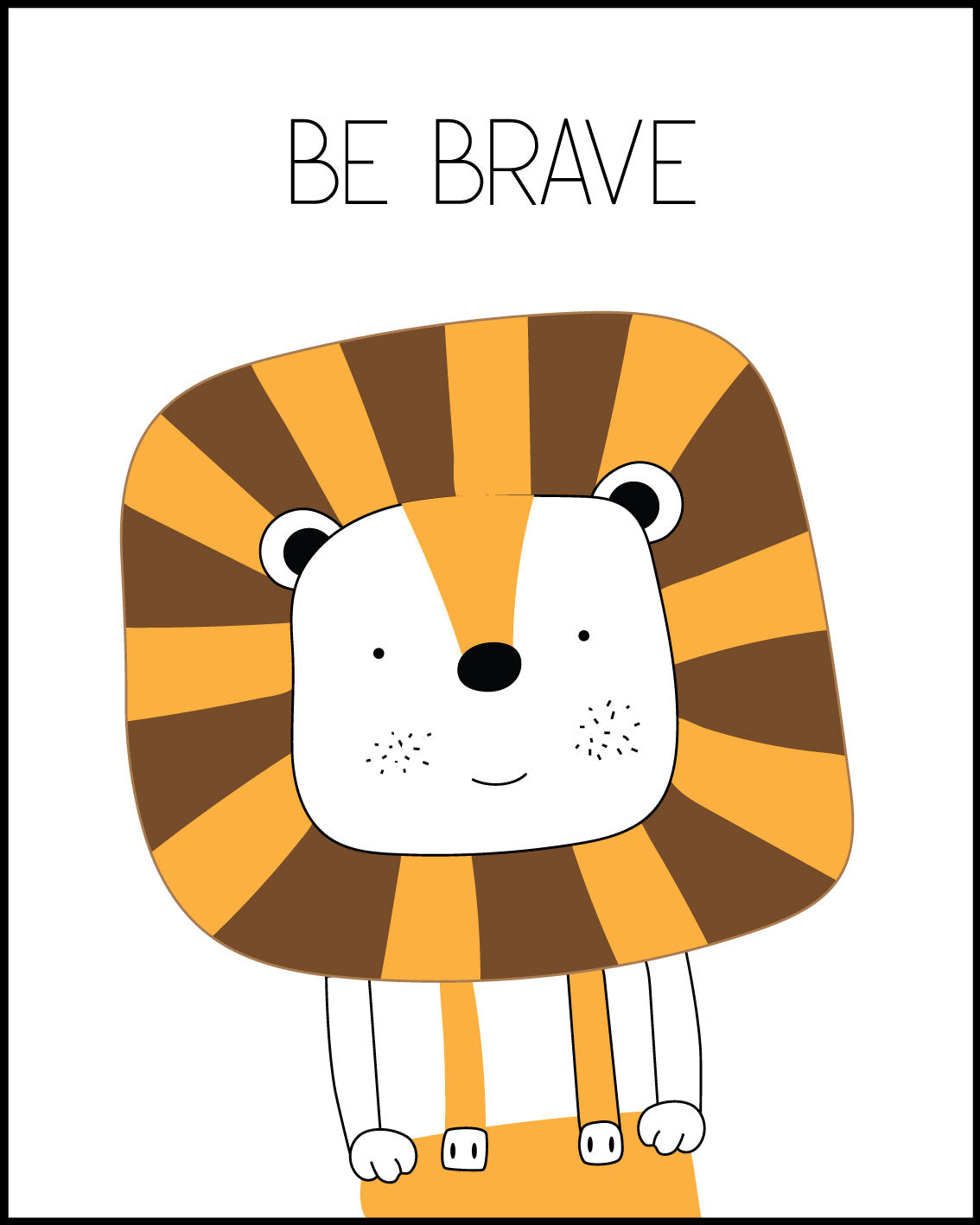 Be brave be kind be unique be yourself, set of 4 nursery Posters