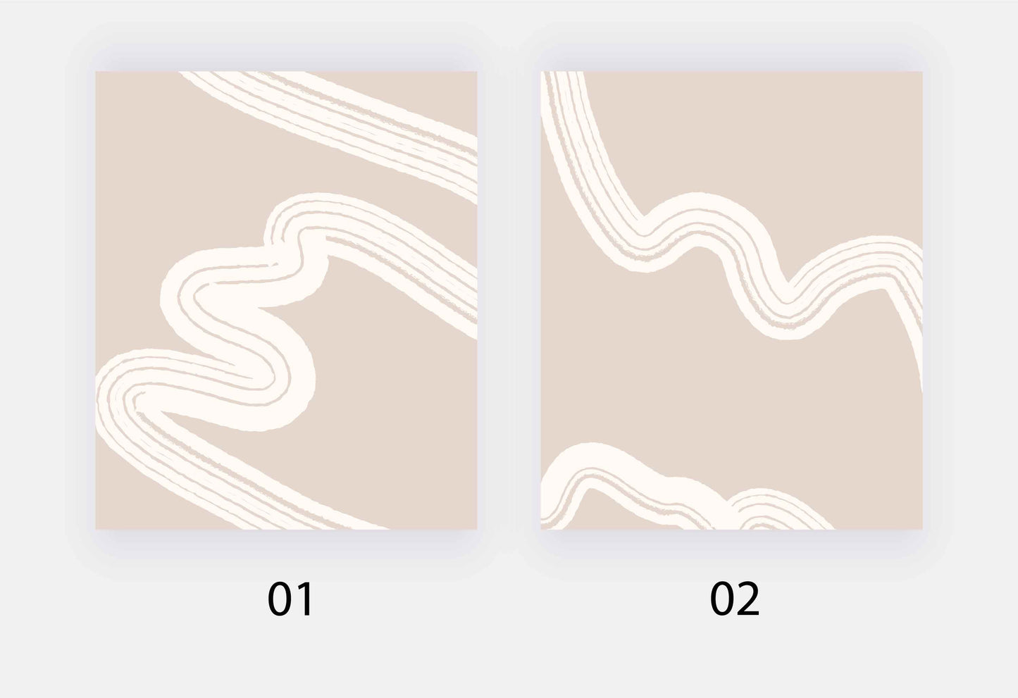 Neutral abstract with white lines Posters