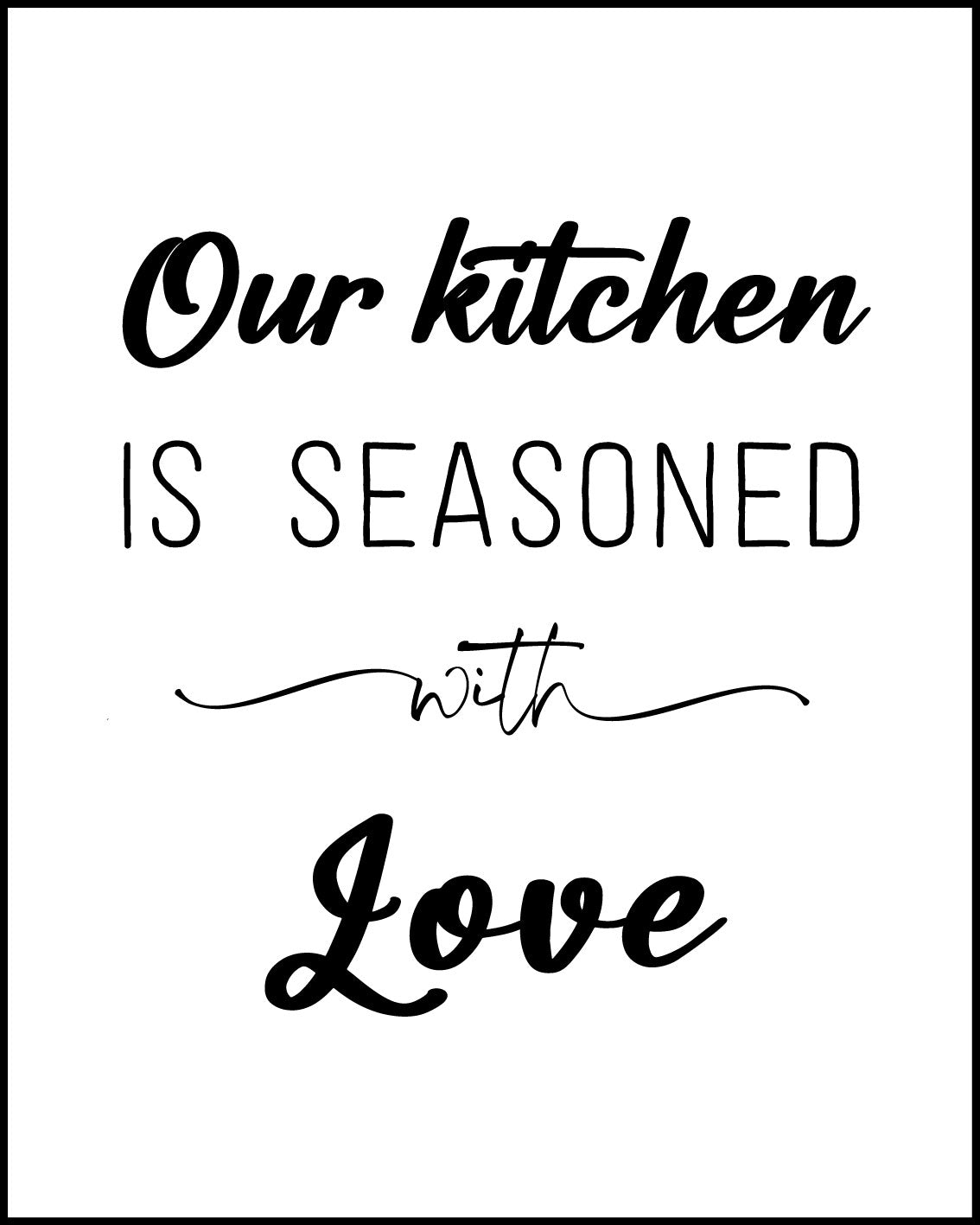 Our kitchen is seasoned with love Poster