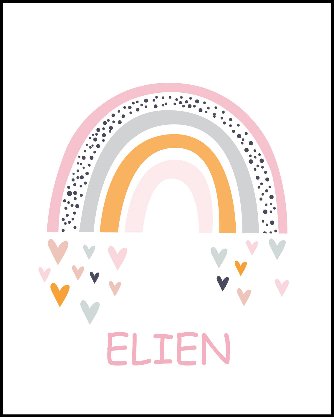 Rainbow personalized name Posters Pink and Blue